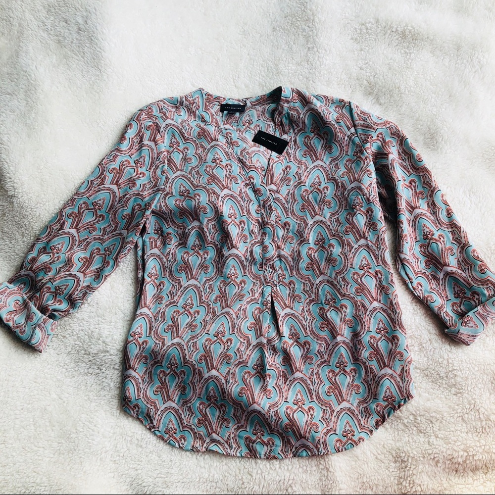 The Limited New w/ Tags green silky feel blouse XS